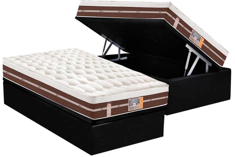 Cama Box Baú CRC +Colchão Molas S Star HD Castor