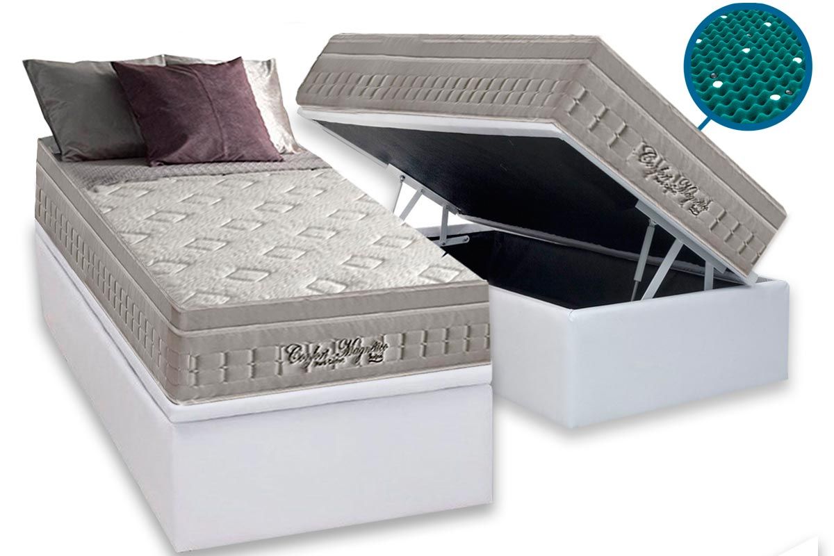 Cama Baú CRC +Colchão Magnético Confort Anjos