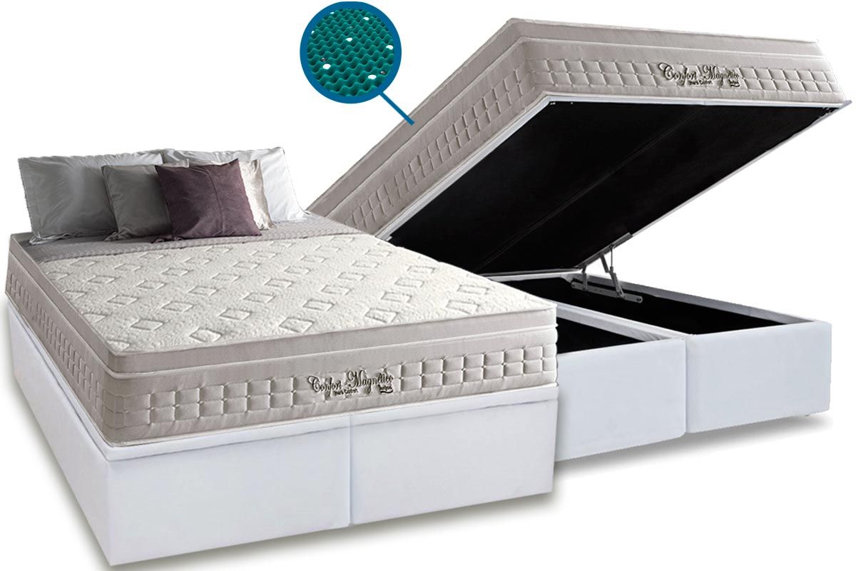 Cama Baú CRC +Colchão Magnético Confort Anjos