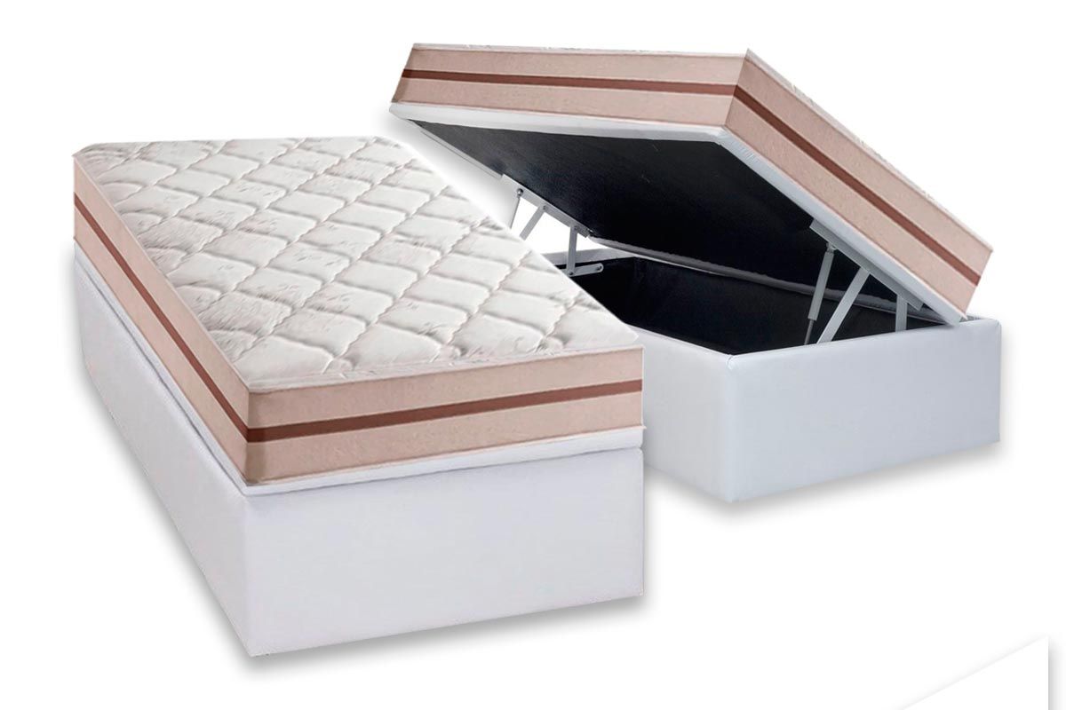 Cama Box Baú CRC +Colchão Molas Classic Anjos
