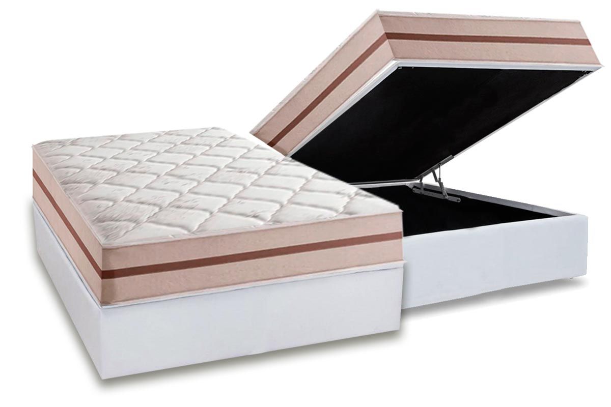 Cama Box Baú CRC +Colchão Molas Classic Anjos