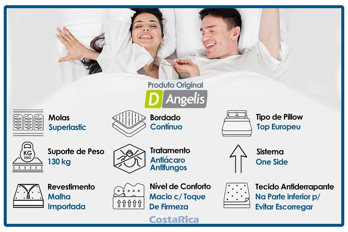 Cama Box Baú CRC +Colchão Molas Classic Anjos