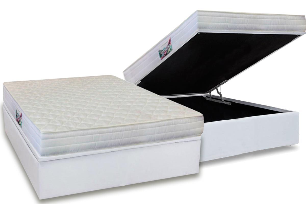 Cama Box Baú CRC +Colchão Ortopédico Frontier Herval