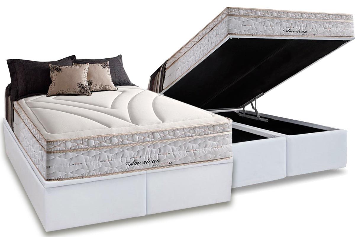 Cama Box Baú CRC +Colchão Molas American Herval