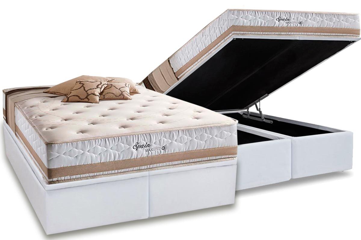 Cama Box Baú CRC +Colchão Molas Spain Herval