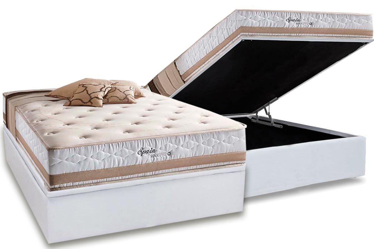 Cama Box Baú CRC +Colchão Molas Spain Herval