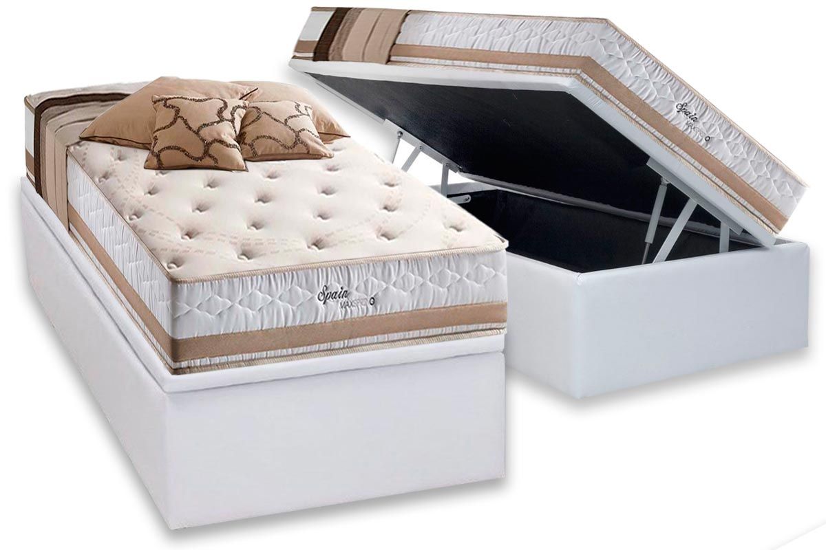 Cama Box Baú CRC +Colchão Molas Spain Herval