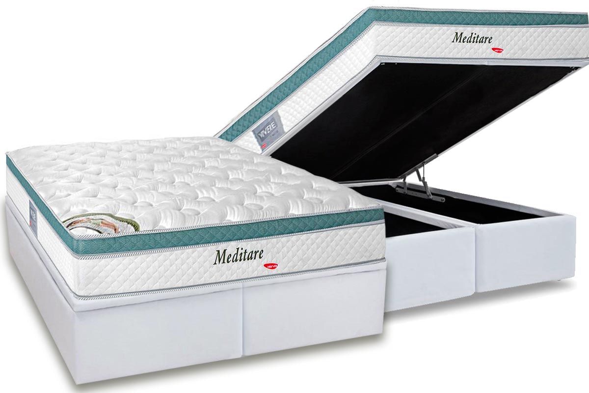 Cama Box Baú CRC +Colchão Molas Meditare Herval
