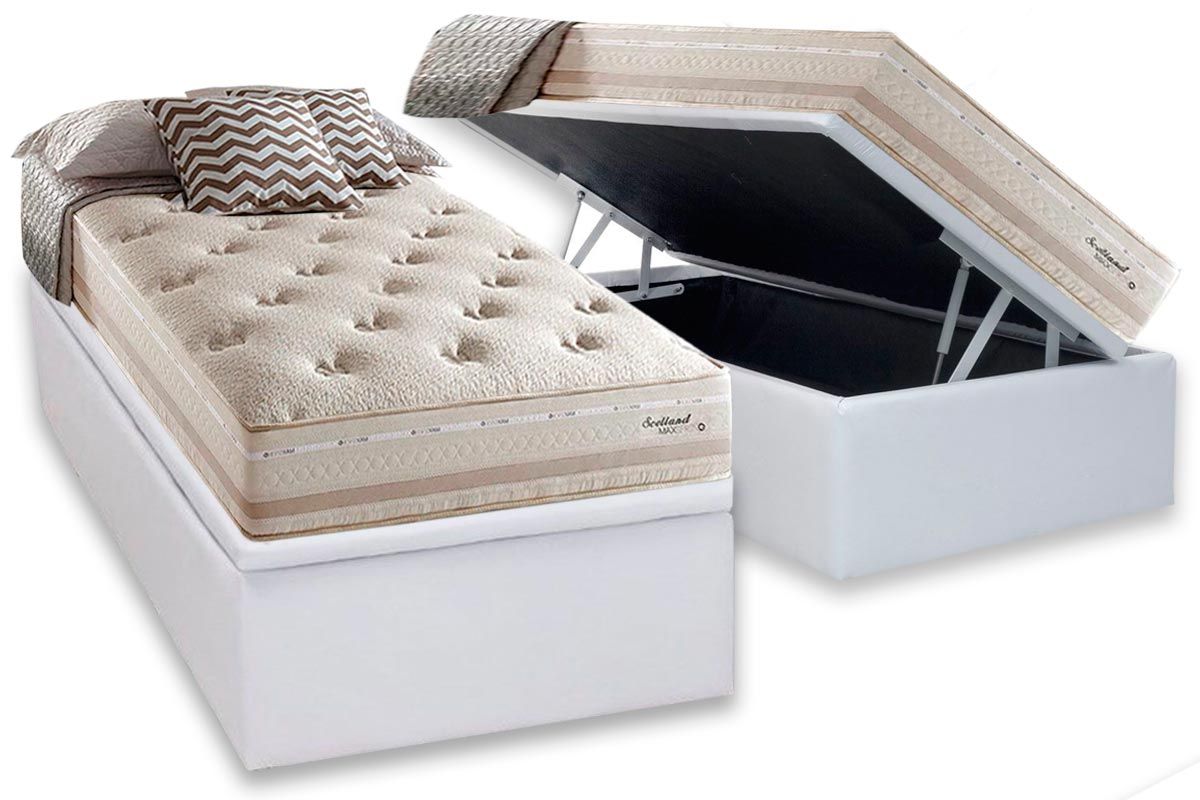 Cama Box Baú CRC +Colchão Molas Scotland Herval