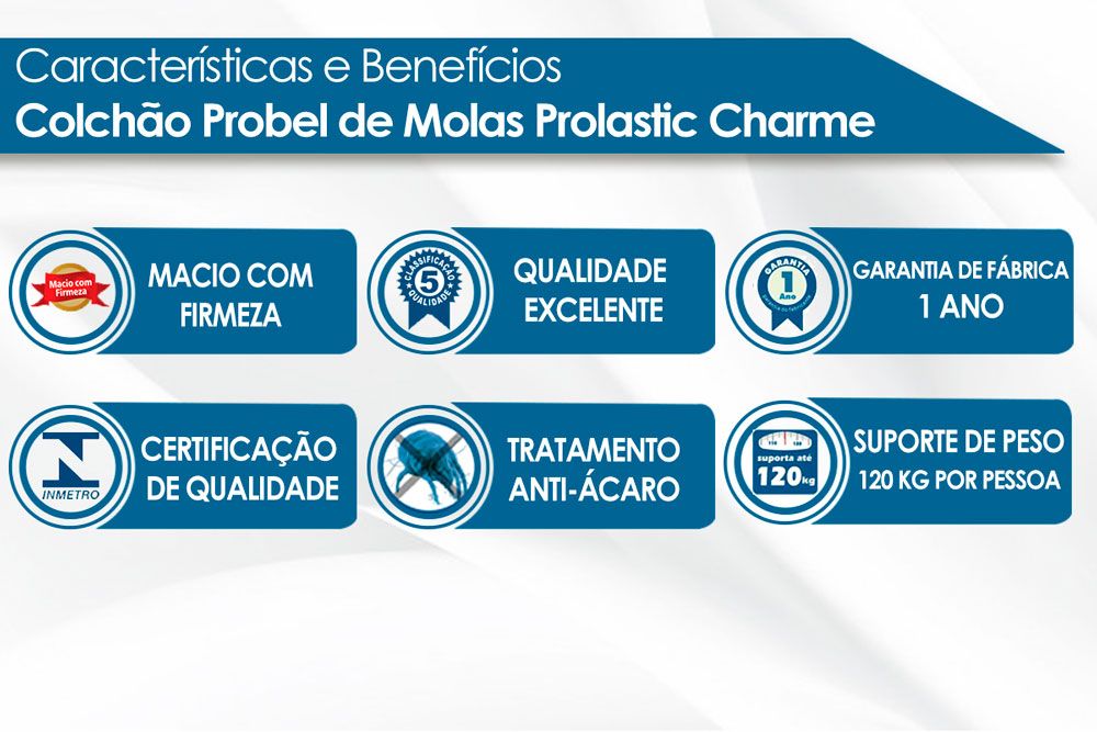 Colchão Molas Prolastic Probel Charme Ultra Gel Colchão Molas Prolastic Probel Charme Ultra Gel
