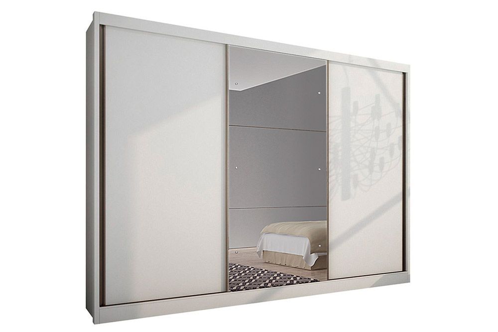 Guarda Roupa Casal 3 Portas Correr c/Espelho 8Gavs Natus/Duna N. Horizonte