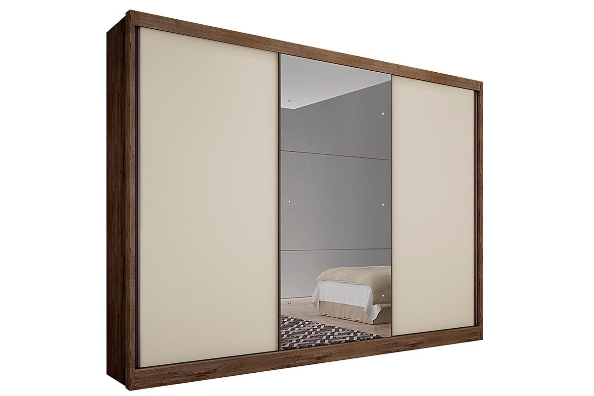 Guarda Roupa Casal 3 Portas Correr c/Espelho 8Gavs Natus/Duna N. Horizonte