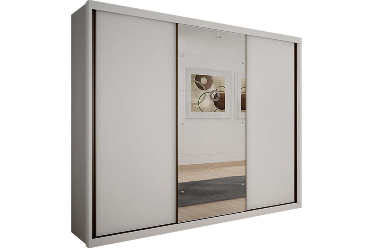 Guarda Roupa Casal 3 Portas Correr c/Espelho Paradizzo/Palazzo N. HorizonteBranco Guarda Roupa Casal 3 Portas Correr c/Espelho Paradizzo/Palazzo N. HorizonteBranco