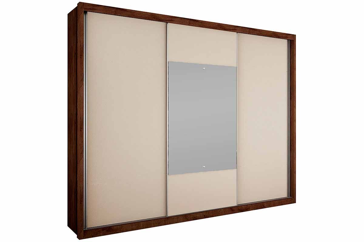 Guarda Roupa Casal 3 Portas Correr c/Espelho 4Gavs Arezzo/Medelim N. Horizonte