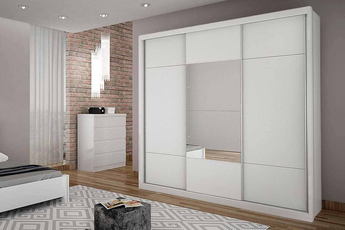 Guarda Roupa Casal 3 Portas Correr c/Espelho 4Gavs Arezzo/Medelim N. Horizonte Guarda Roupa Casal 3 Portas Correr c/Espelho 4Gavs Arezzo/Medelim N. Horizonte