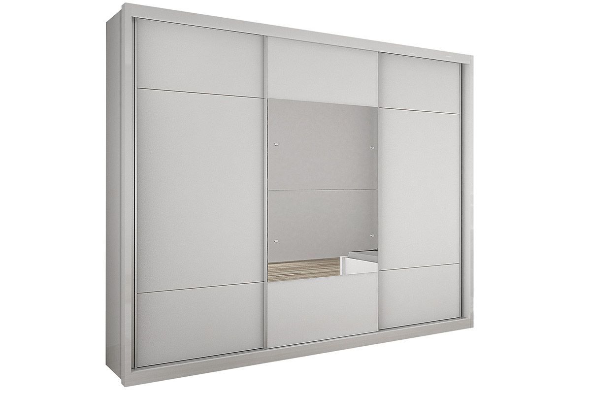 Guarda Roupa Casal 3 Portas Correr c/Espelho 4Gavs Arezzo/Medelim N. Horizonte