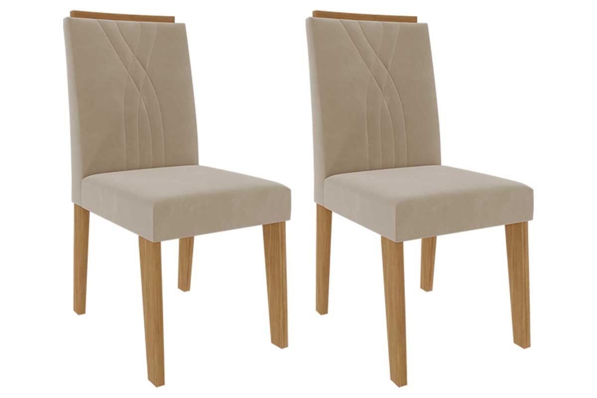 Cadeira Jantar Nicole Kit 2 Un CimolCinamomo/Suede Nude Bege Cadeira Jantar Nicole Kit 2 Un CimolCinamomo/Suede Nude Bege