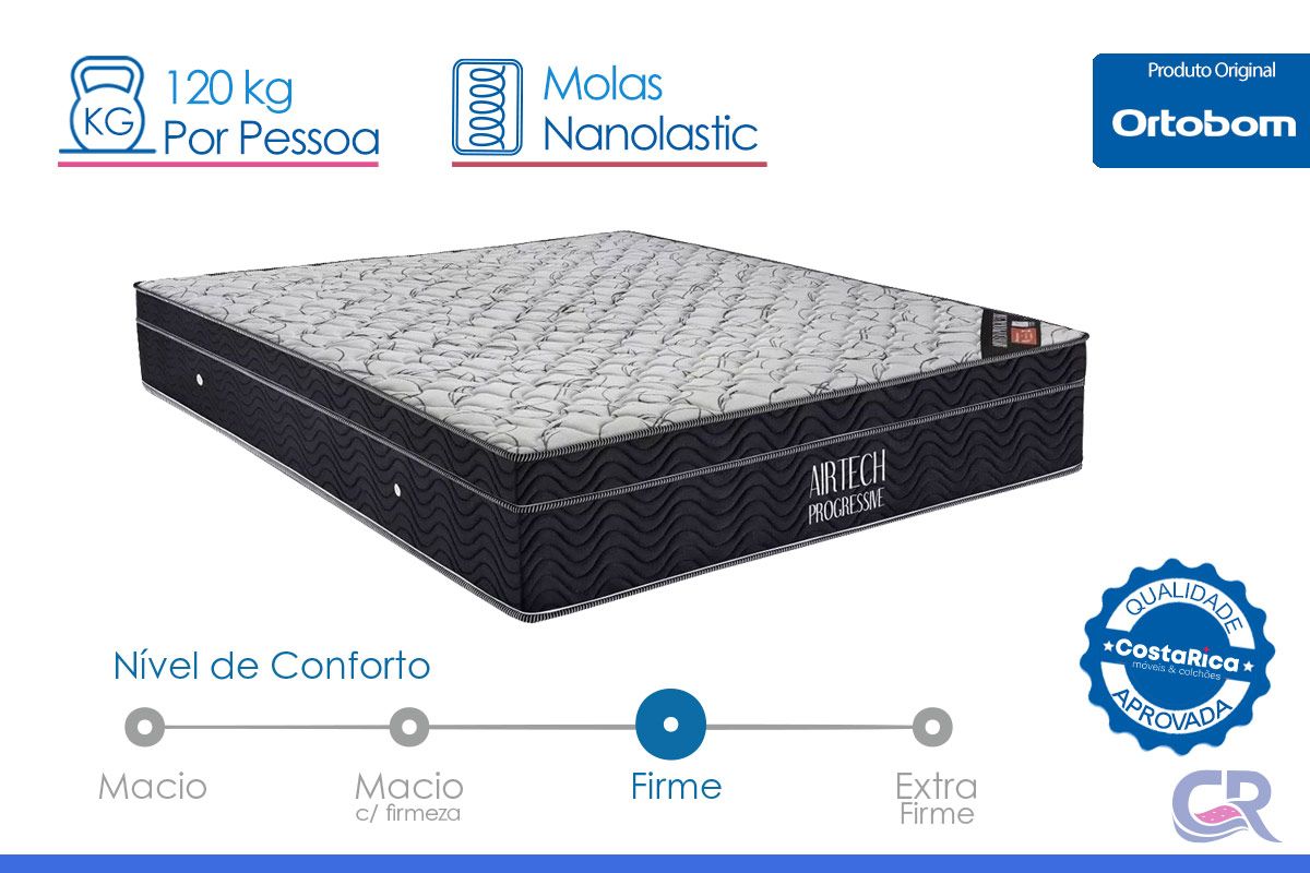 Colchão Molas Nanolastic Ortobom Airtech Colchão Molas Nanolastic Ortobom Airtech