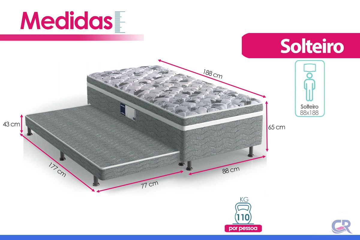 Cama Box c/Aux Conjugado c/Colchão Advanced Probel