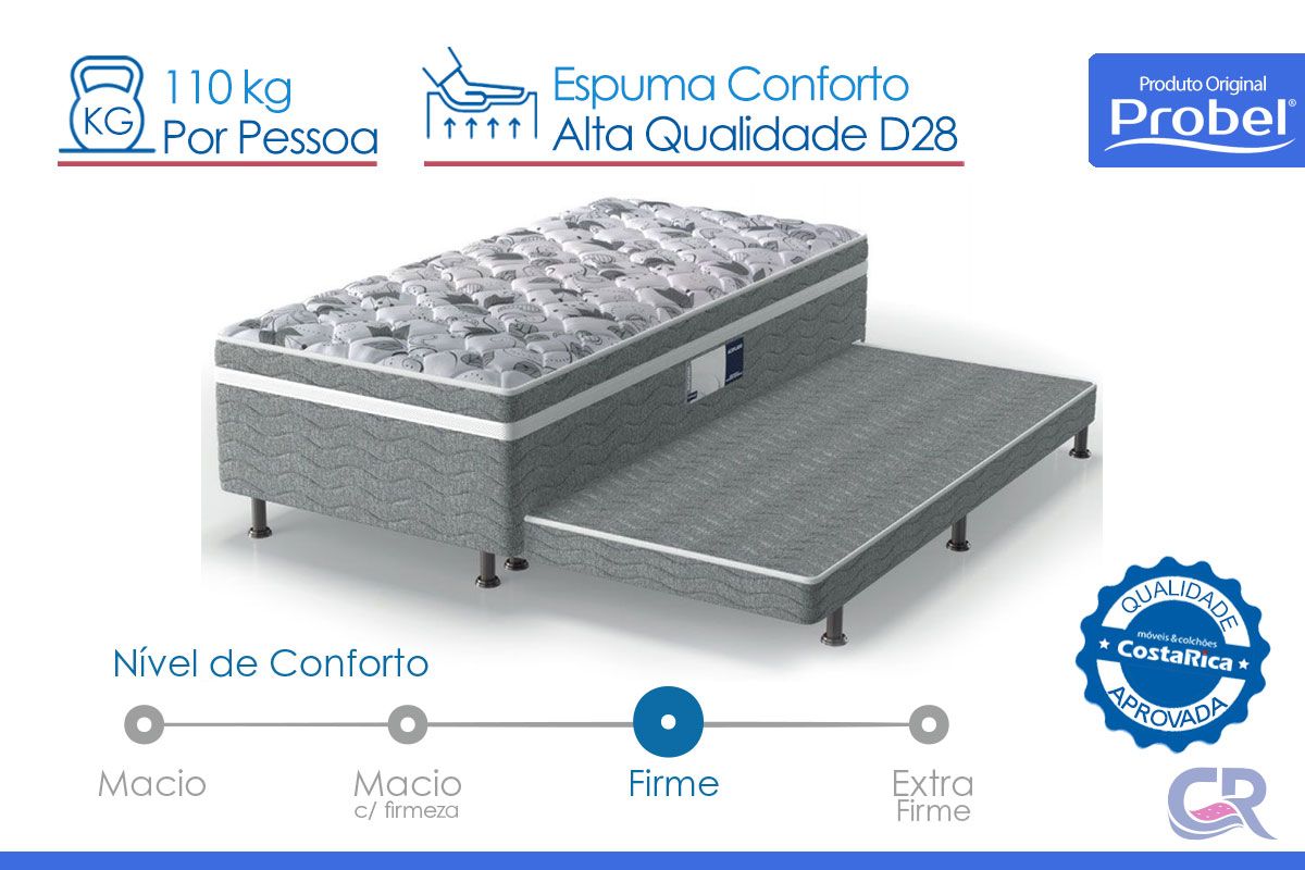 Cama Box c/Aux Conjugado c/Colchão Advanced Probel