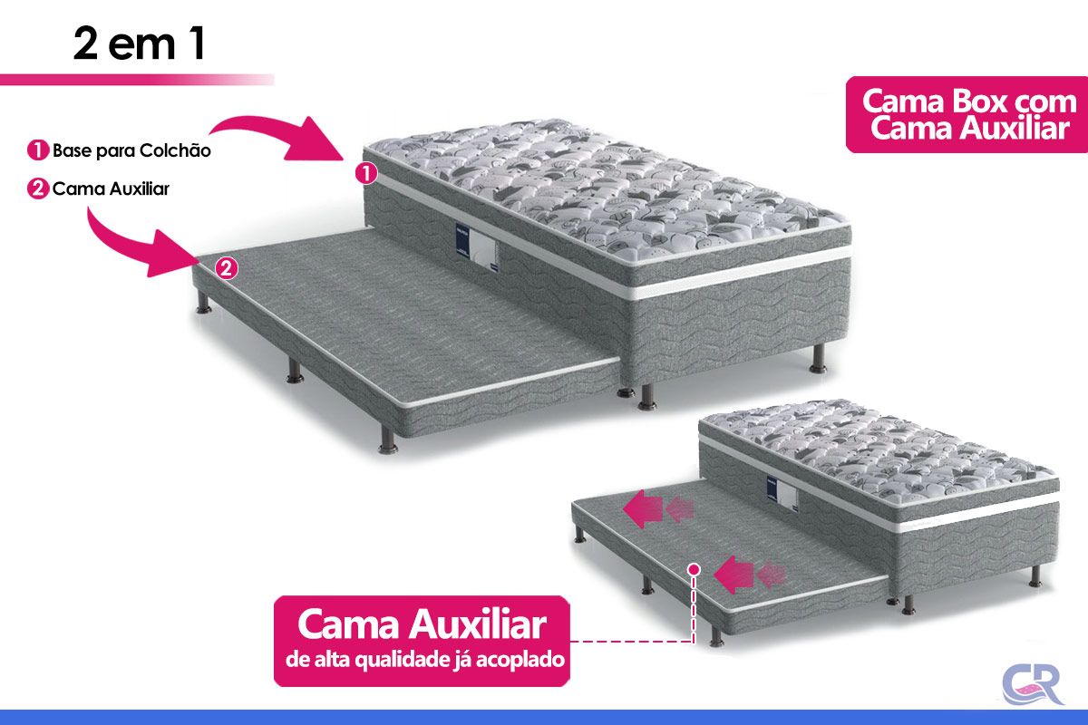 Cama Box c/Aux Conjugado c/Colchão Advanced Probel