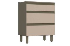 Balcão de Cozinha Connect c/ 3 Gavetas s/Tampo 60x52x81cm - Henn