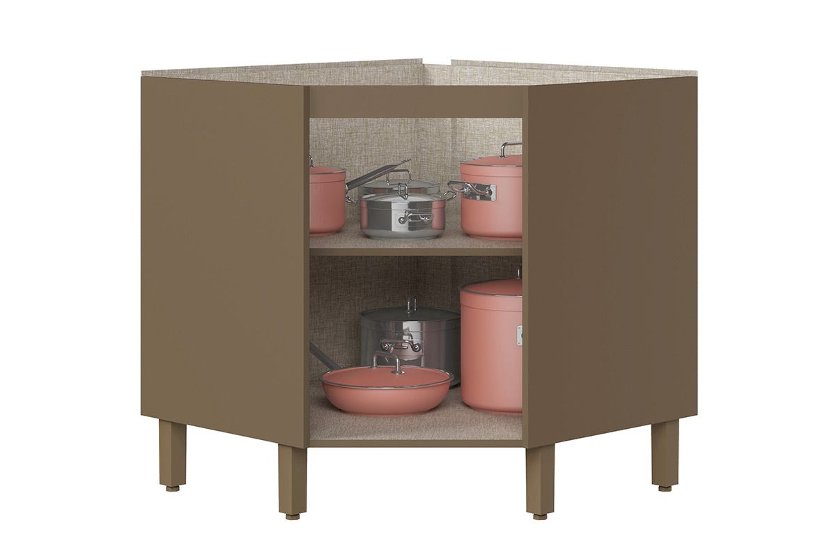 Balcão Cozinha Henn Connect Canto Oblíquo c/1 Porta s/Tampo 79cm Balcão Cozinha Henn Connect Canto Oblíquo c/1 Porta s/Tampo 79cm