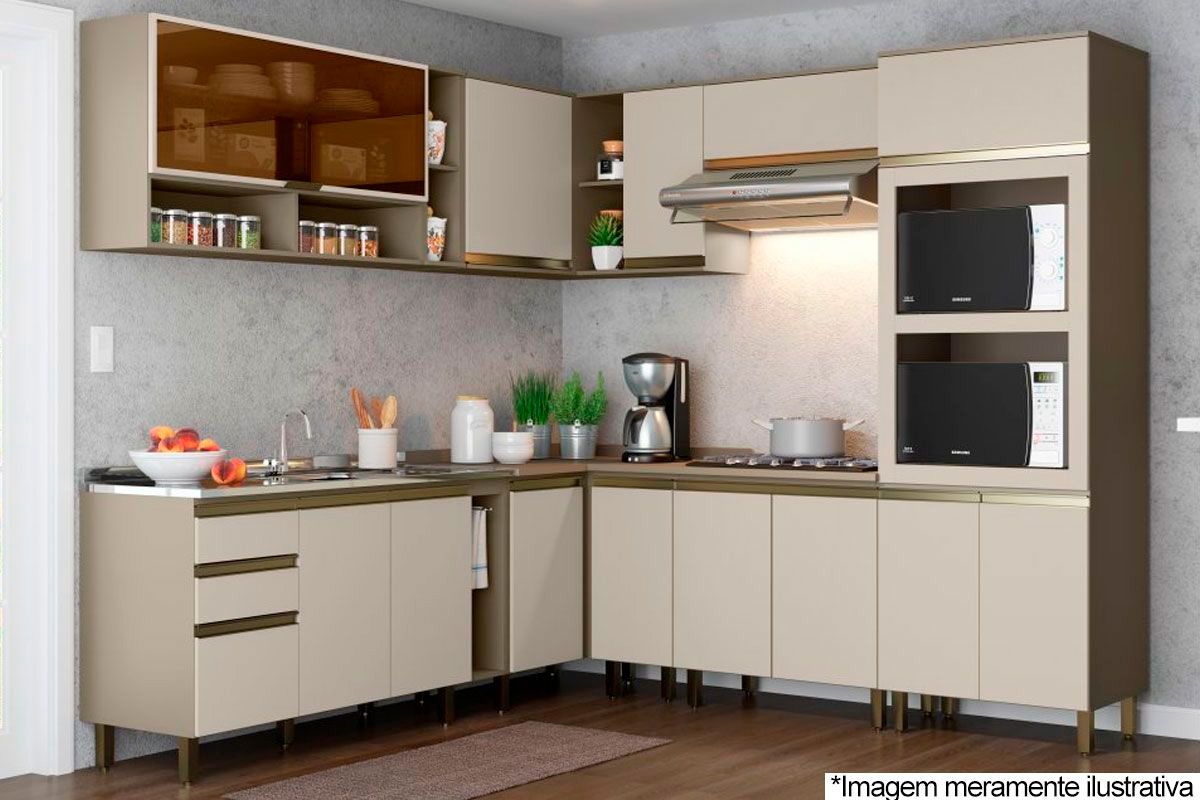 Balcão Cozinha Henn Connect Canto c/1 Porta s/Tampo 84cm