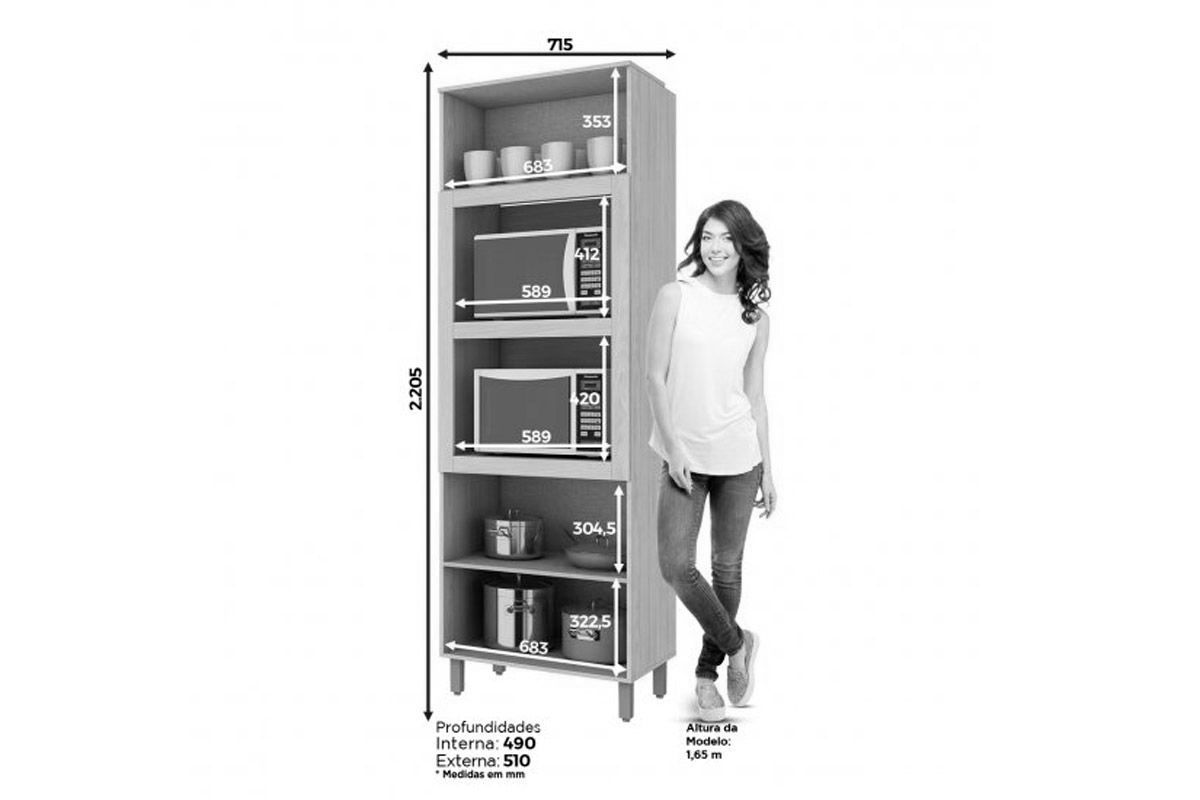 Paneleiro Cozinha Henn Connect c/3 Portas 71cm Paneleiro Cozinha Henn Connect c/3 Portas 71cm