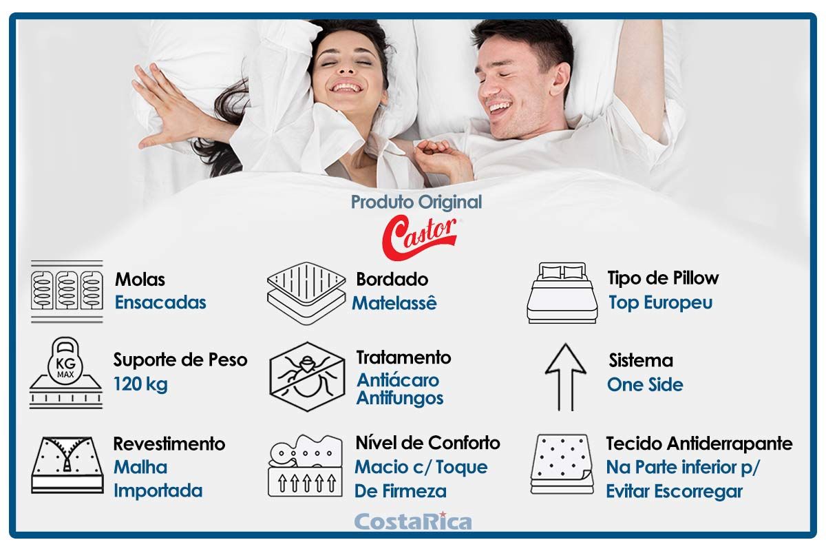 Colchão Molas Ensacadas Castor Premium Gel