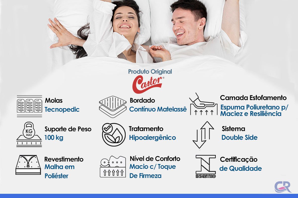 Colchão Molas Tecnopedic Castor Class Slim Colchão Molas Tecnopedic Castor Class Slim