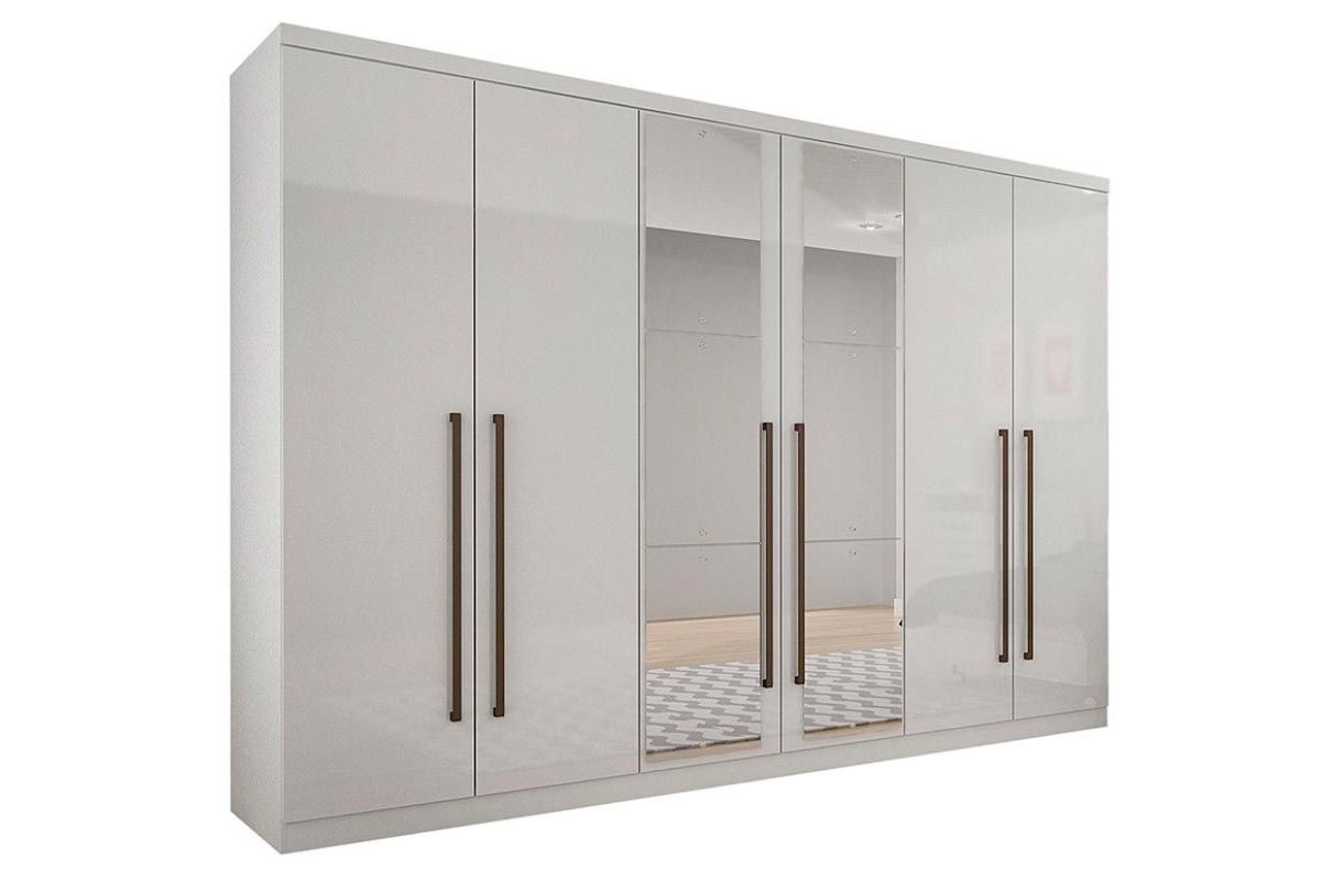 Guarda Roupa Casal 6 Portas c/Espelho 6Gavs Dello/Trento N. Horizonte Guarda Roupa Casal 6 Portas c/Espelho 6Gavs Dello/Trento N. Horizonte