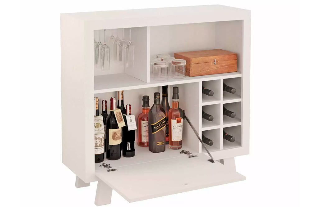 Bar de Sala Jantar AD5002 c/ 1 Porta e Adega p/ 6 Garrafas - Tecno Mobili Bar de Sala Jantar AD5002 c/ 1 Porta e Adega p/ 6 Garrafas - Tecno Mobili