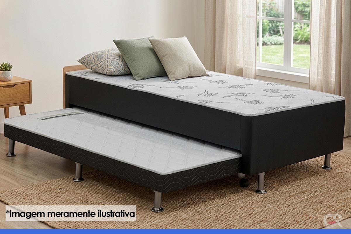 Cama Box c/Aux CRC +Colchão Nero Black Ortobom