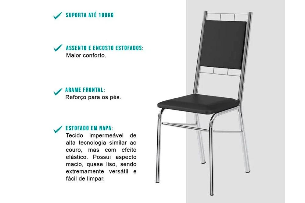 Cadeira Jantar 1724 Aço Kit 2 Uni Carraro Cadeira Jantar 1724 Aço Kit 2 Uni Carraro