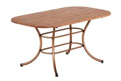 Mesa Jantar 1547 Aço c/Tampo Madeirado 160cm Carraro - Rose/Freijo