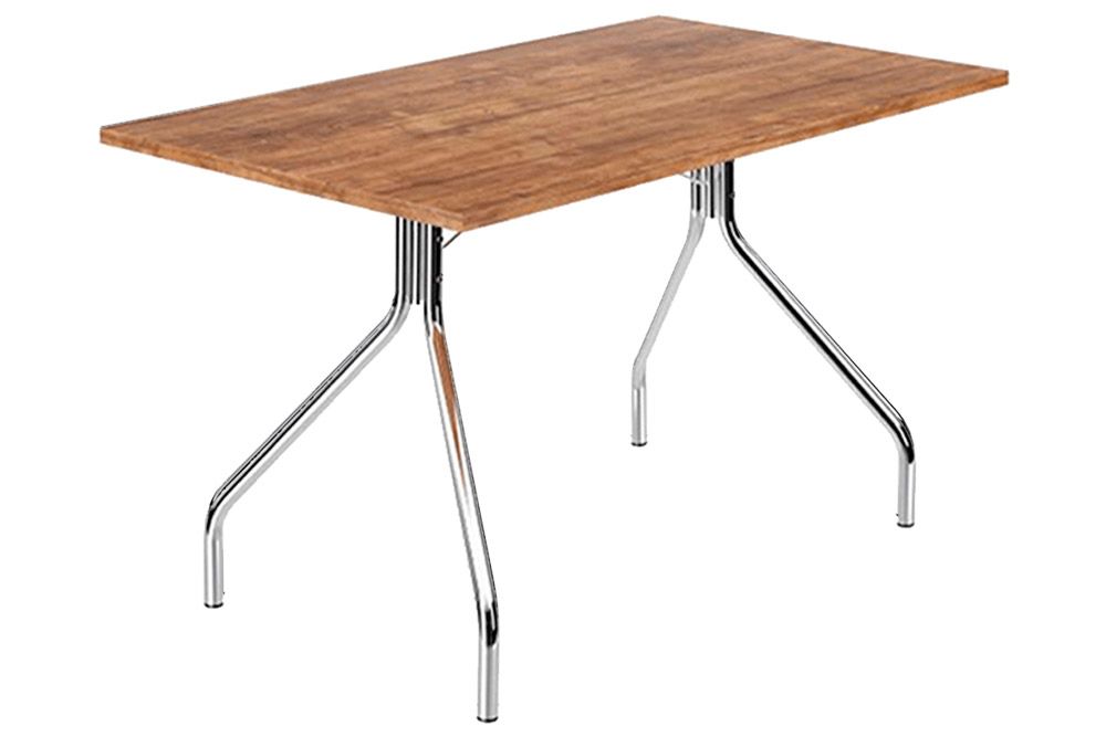 Mesa Jantar 1556 Aço c/Tampo Madeirado 136x80cm Carraro