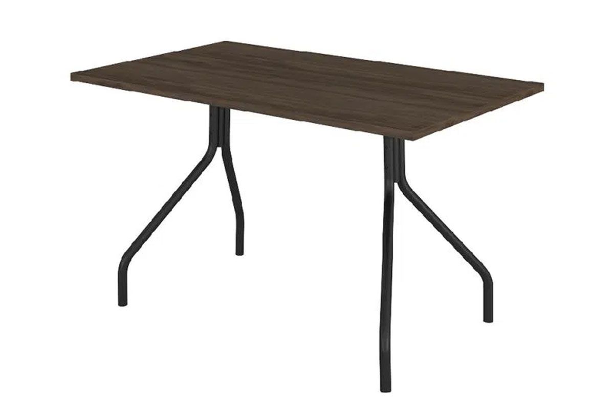 Mesa Jantar 1556 Aço c/Tampo Madeirado 136x80cm Carraro