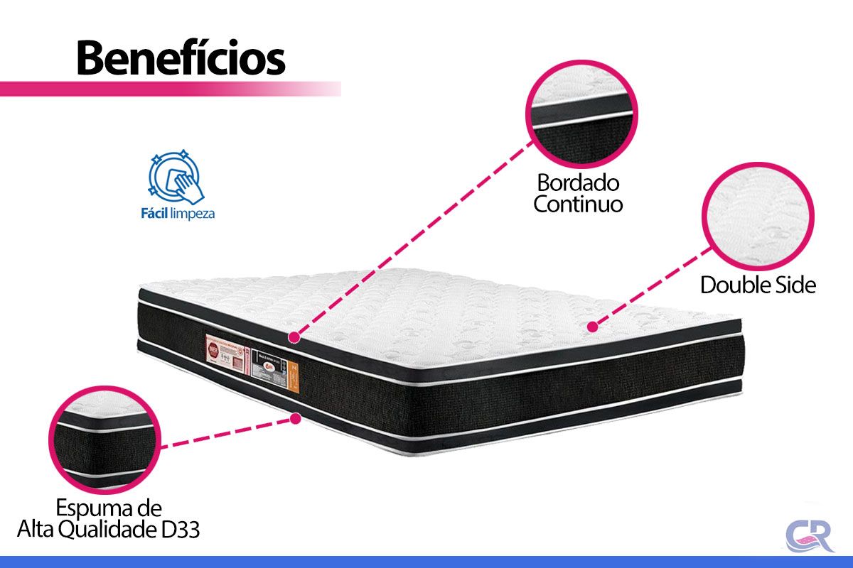 Colchão D33 Castor Black White DF Colchão D33 Castor Black White DF