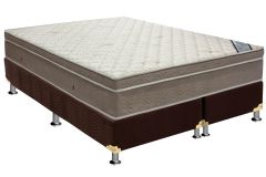 Conjunto Box: Colchão Molas Ortobom Ensacadas Light + Base CRC Suede Brown