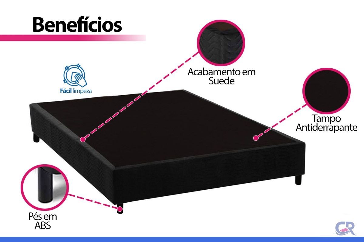 Cama Box CRC +Colchão Molas Elegant Ortobom
