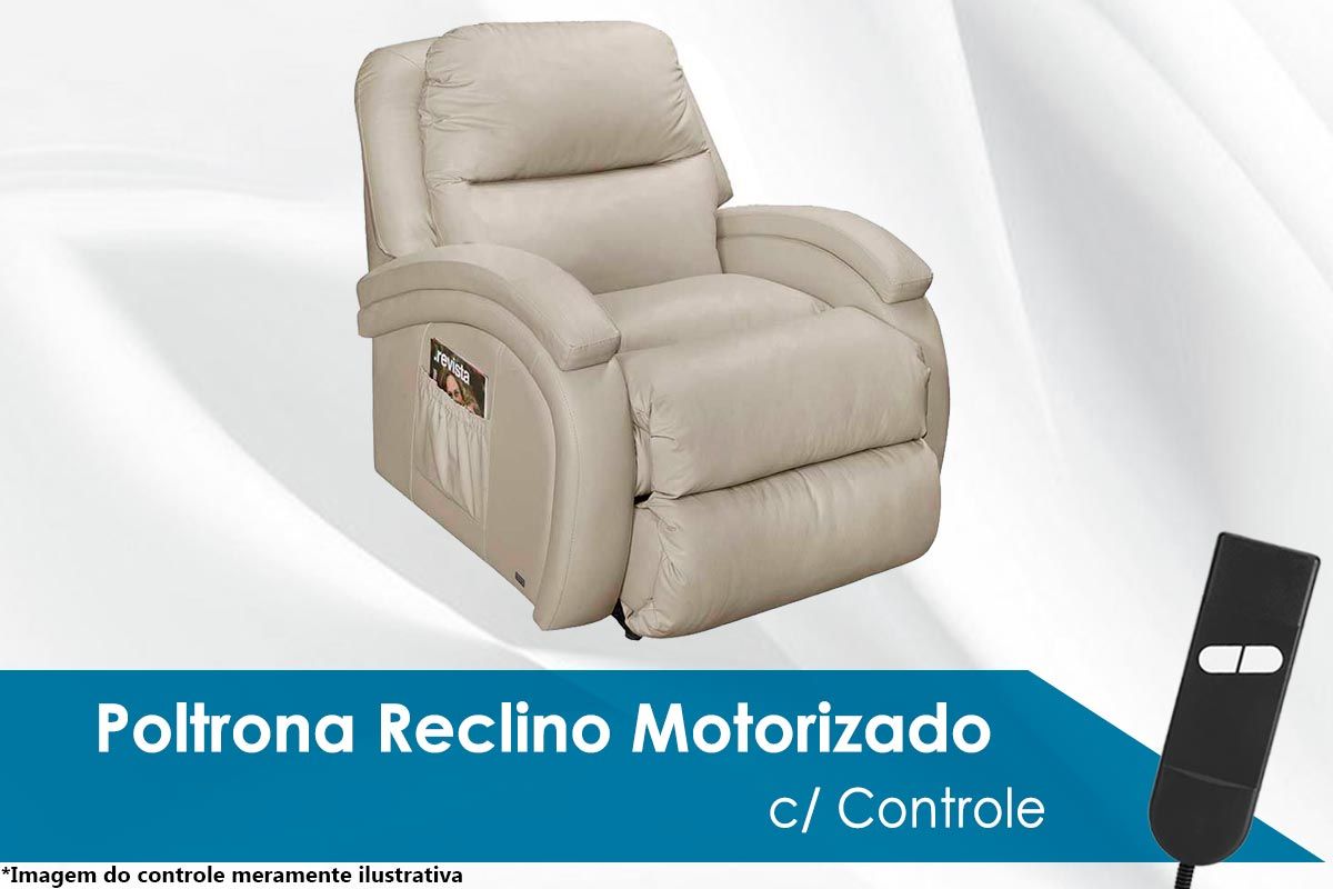 Poltrona Reclinável p/ Sala Motorizada Divino Urbany Zero Wall Giro e Balanço ProbelCorano Bege