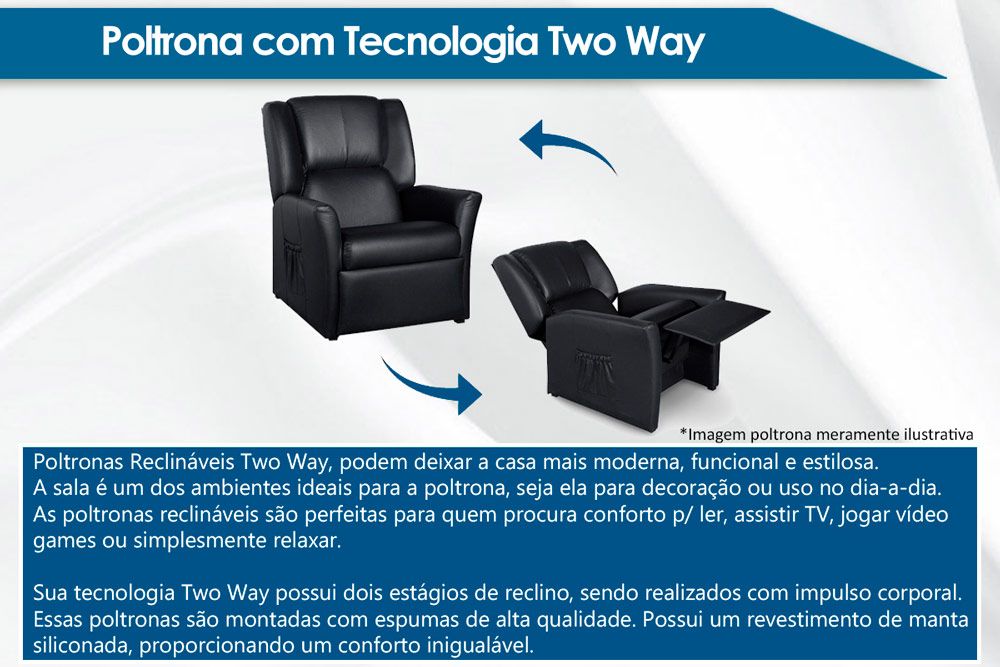 Poltrona Reclinável p/ Sala Luxobel Colonus Two Way Probel Poltrona Reclinável p/ Sala Luxobel Colonus Two Way Probel