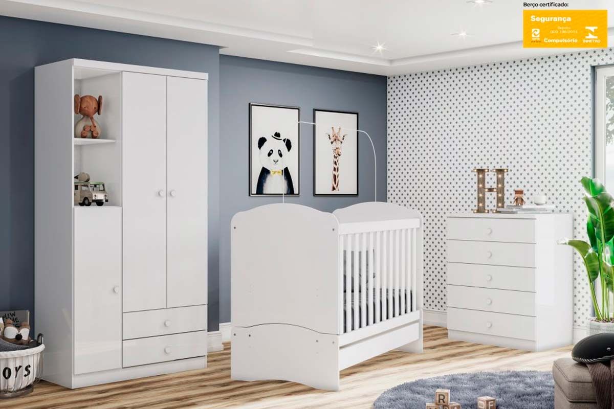 Quarto Infantil Completo Quarto (Bebê) Completo Henn Bala de Menta - Henn