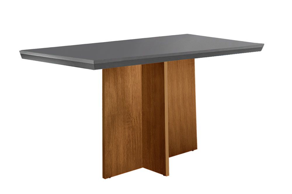 Mesa Jantar Berlim c/Tampo MDF/Vidro 120cm RufatoMadeirado c/Vidro Canto Curvo - Imbuia/Grafite Mesa Jantar Berlim c/Tampo MDF/Vidro 120cm RufatoMadeirado c/Vidro Canto Curvo - Imbuia/Grafite