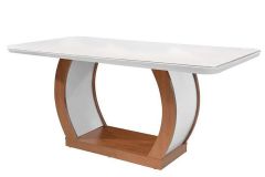 Madeirado c/Vidro Canto Curvo - Imbuia/Off White