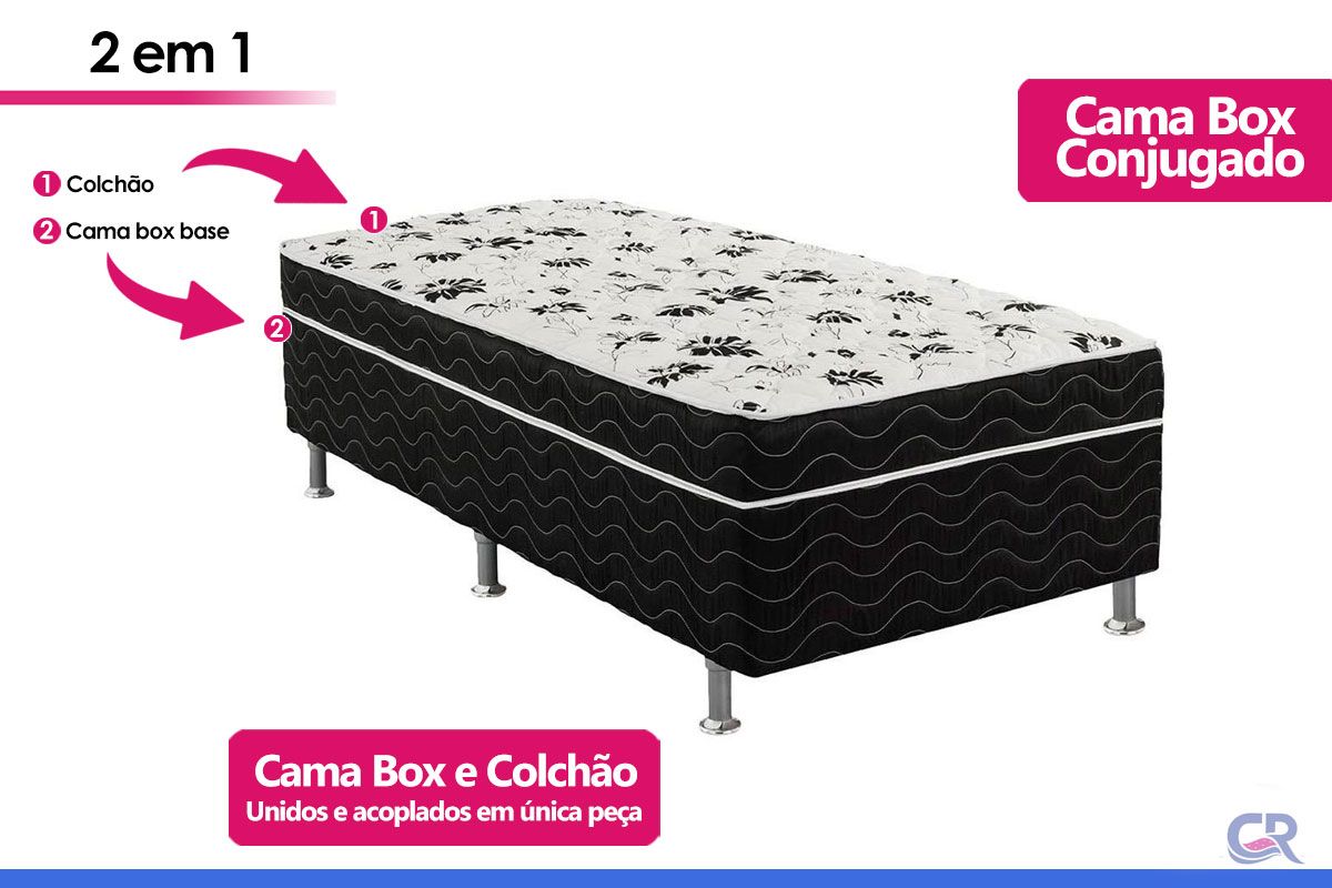 Cama Box Conjugado c/Colchão Union Ortobom Cama Box Conjugado c/Colchão Union Ortobom