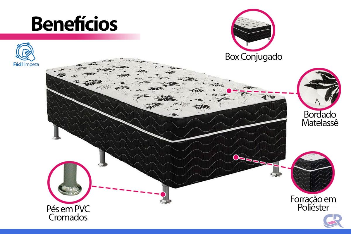 Cama Box Conjugado c/Colchão Union Ortobom