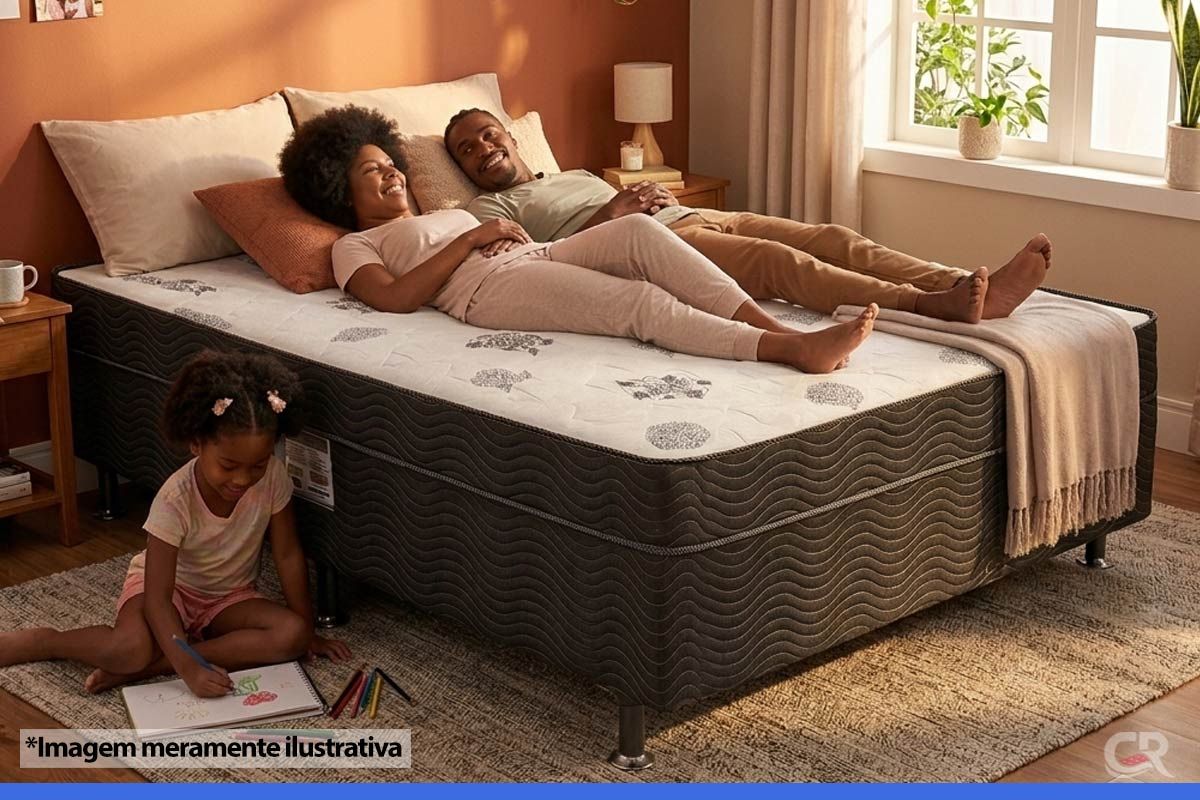 Cama Box Conjugado c/Colchão Spring Dream Ortobom