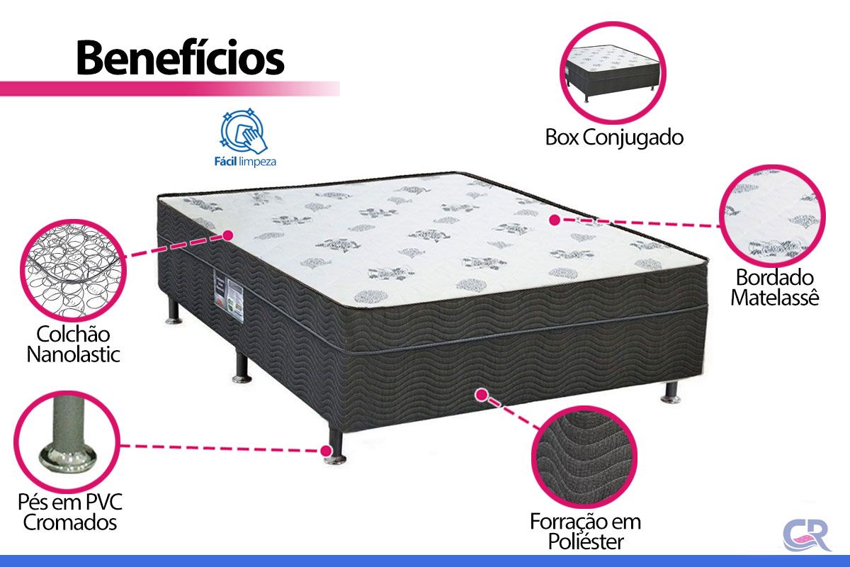 Cama Box Conjugado c/Colchão Spring Dream Ortobom Cama Box Conjugado c/Colchão Spring Dream Ortobom